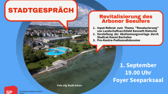 Flyer Stadtgespräch Revitalisierung Arboner Seeufer