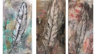 Kunstwerke mit Collage und Wachs