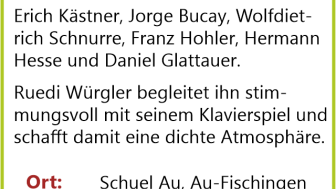 Sprache und Musik mit Adrian Rieder und Ruedi Würgler Sprache und Musik mit Adrian Rieder und Ruedi Würgler
